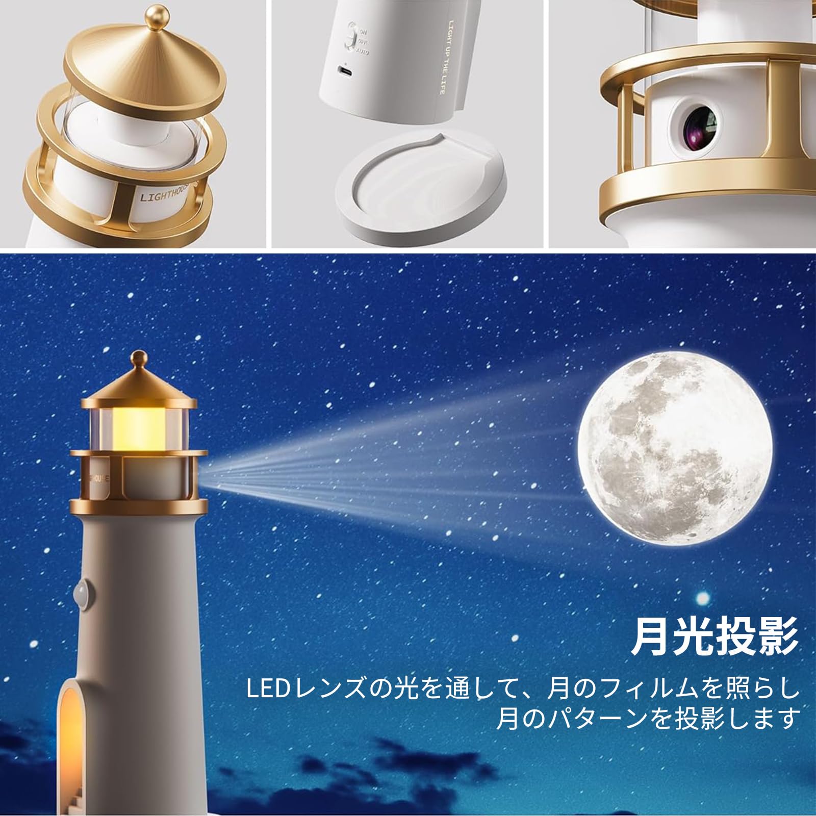 Amazon.co.jp : 灯台 ナイトライト 月光プロジェクター 投影ライト Amazon.co.jp : 灯台 ナイトライト 月光プロジェクター 投影ライト